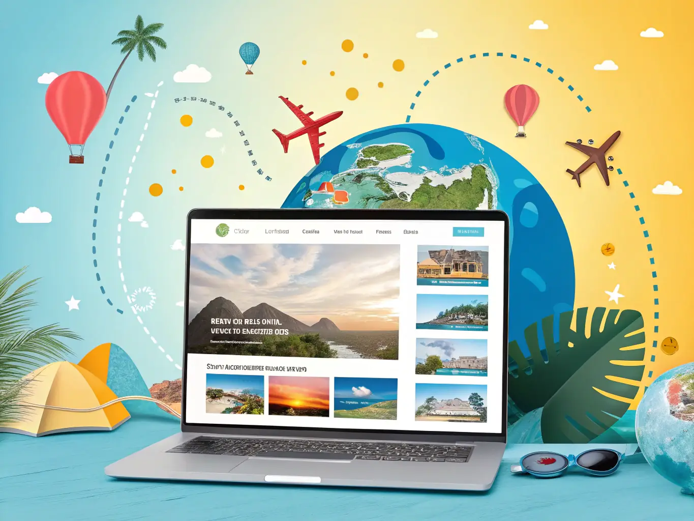 An image showcasing a travel brand's website with personalized AI-generated content displayed, highlighting tailored travel recommendations and engaging visuals.