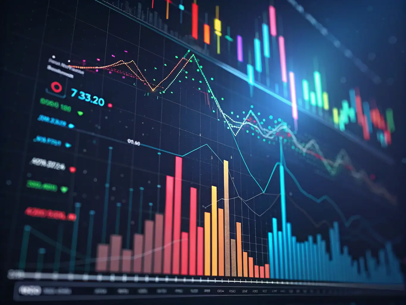 A visually appealing image representing data analytics and insights, showcasing how AI helps refine marketing strategies for travel brands.