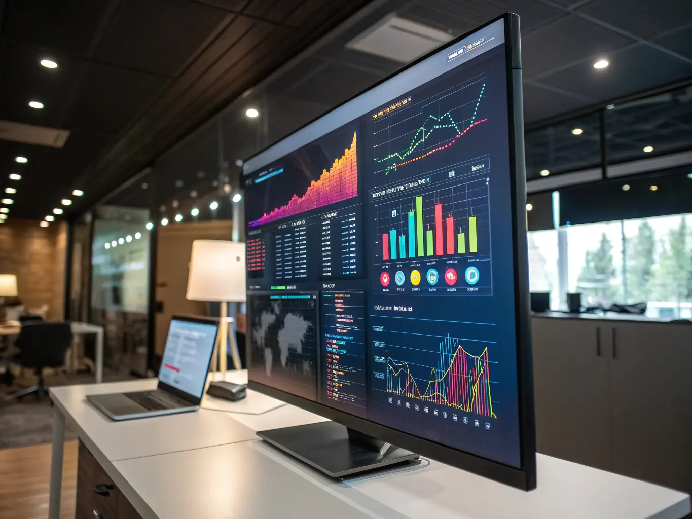 A visually appealing image representing data analysis and insights, with charts and graphs illustrating the impact of AI on tourism marketing.