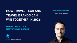 Ivan Ivanovic presenting a solo LinkedIn Live session titled “How Travel Tech and Travel Brands Can Win Together in 2026.”